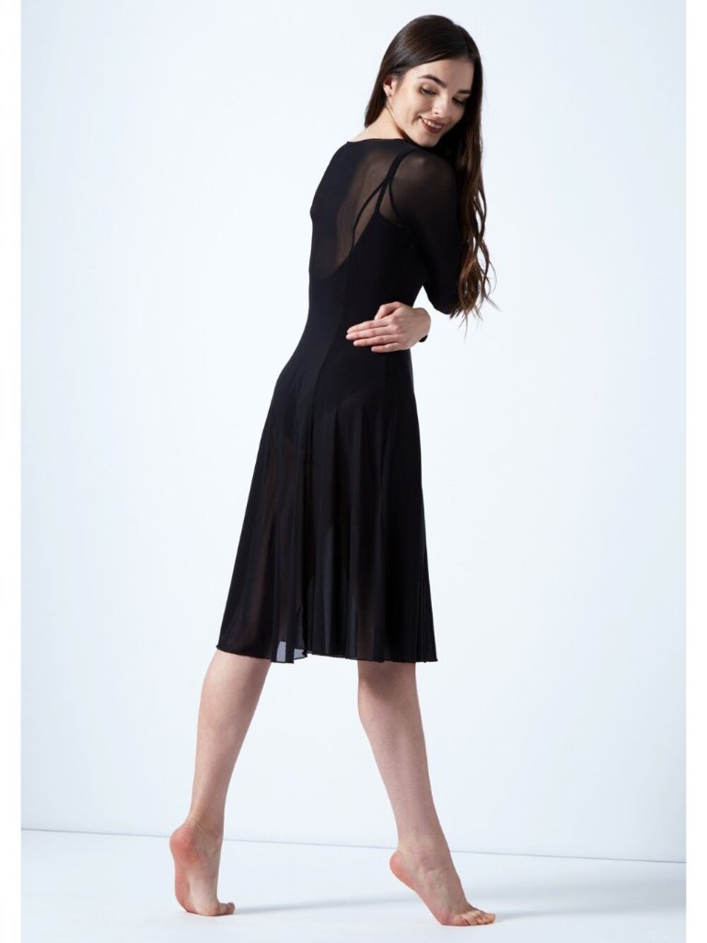 MOVE DANCE Womens LARGE Black Dione Long Sleeve Lyrical Dress Costume EUC - Picture 3 of 10